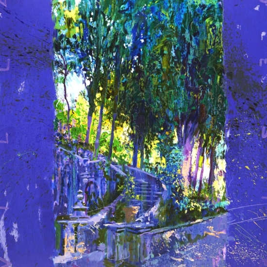 ホアキン・トレンツ・リャドの絵画作品　タイトルは、リャド　ヴィラ・デステ VILLA D'ESTE　